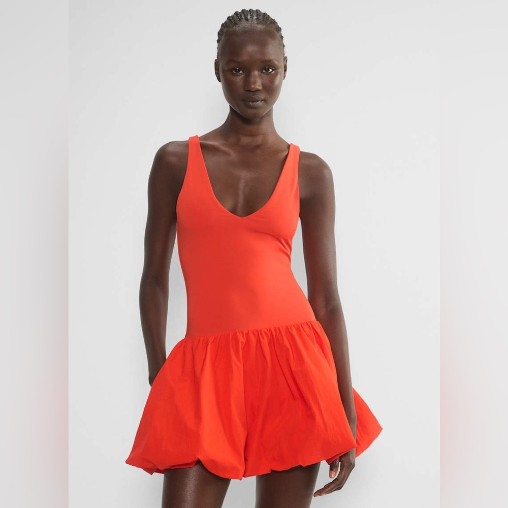 Babaton Bright Orange Backless Mini Dress